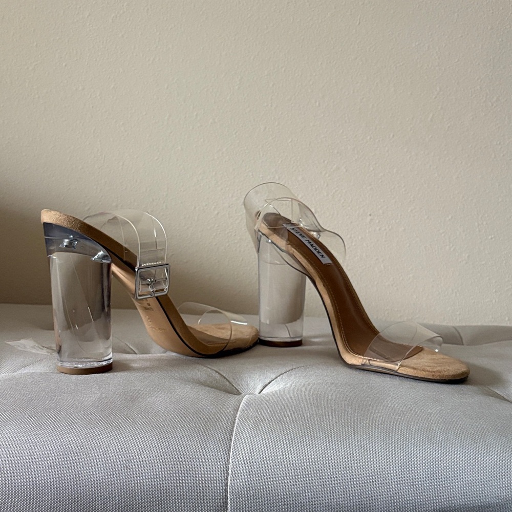Steve Madden Clear Strap Block Heels